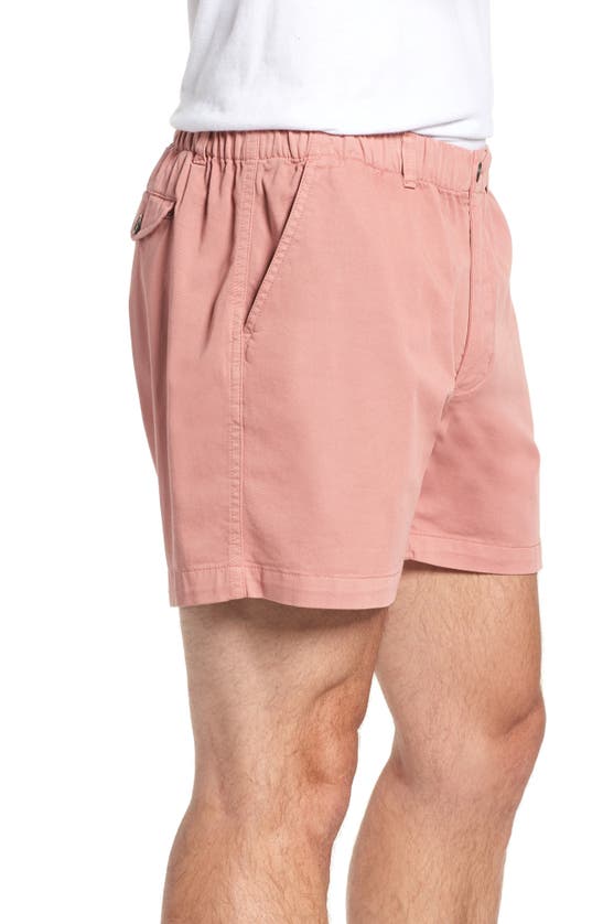 Shop Vintage 1946 Snappers Elastic Waist 5.5 Inch Stretch Shorts In Brick