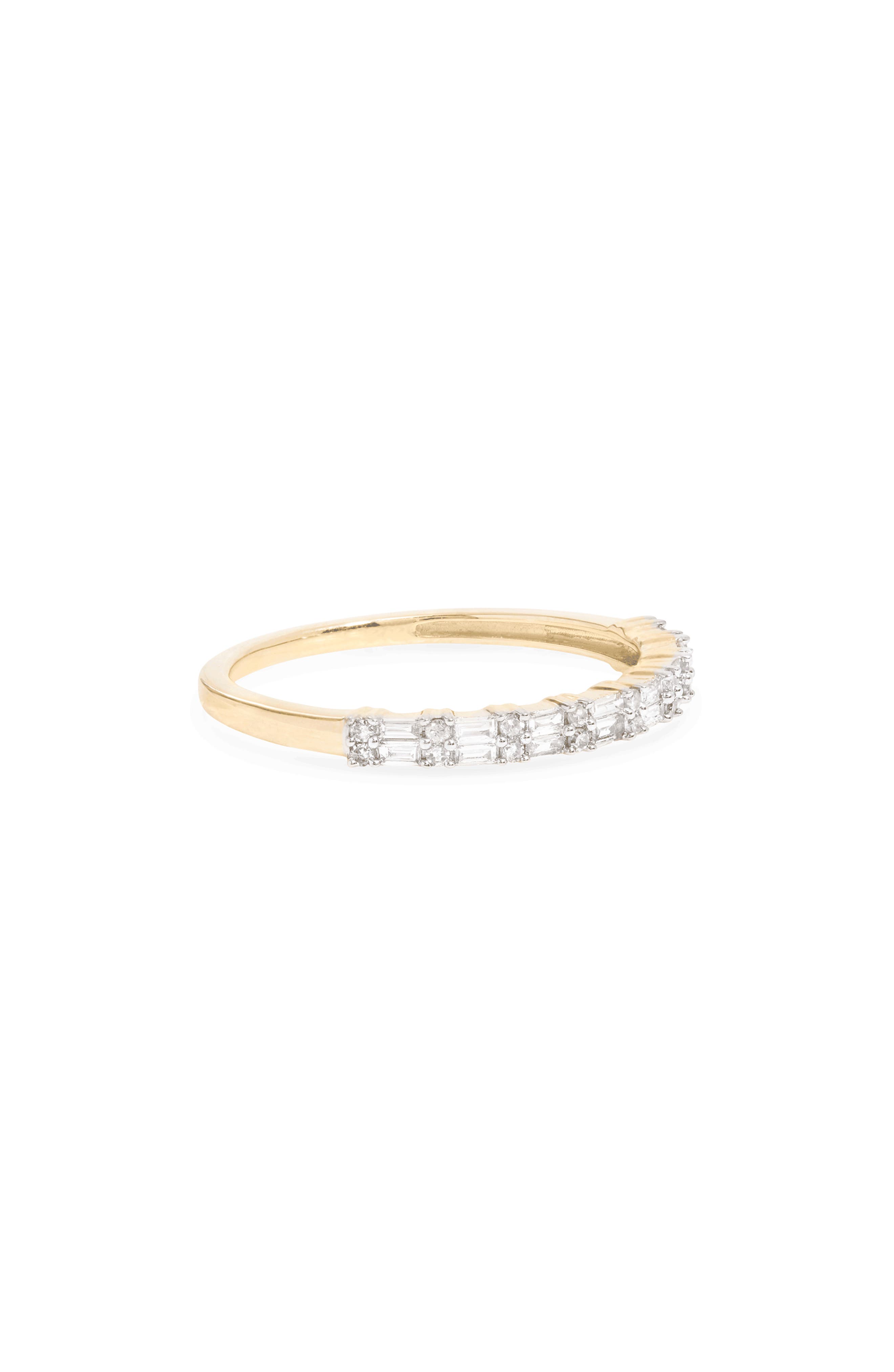 STONE AND STRAND Baguette & Round Half Eternity Ring Nordstrom