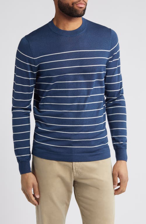 Nordstrom Stripe Wool & Silk Crewneck Sweater at Nordstrom,