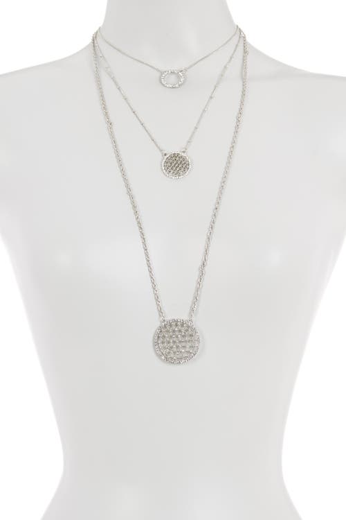 Shop Olivia Welles Gleaming Layers Crystal Necklace In Silver/clear