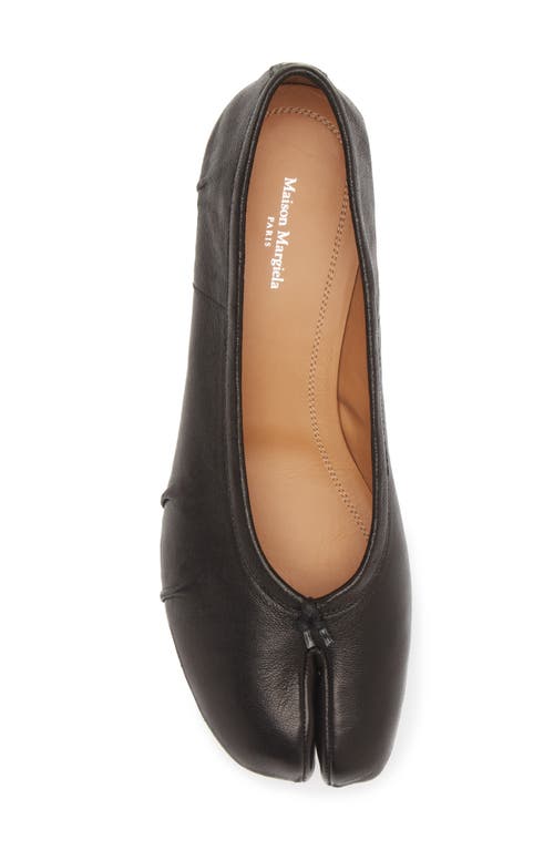 Maison Margiela Black Leather Tabi Ballerinas With Iconic Tabi Split-toe In Black