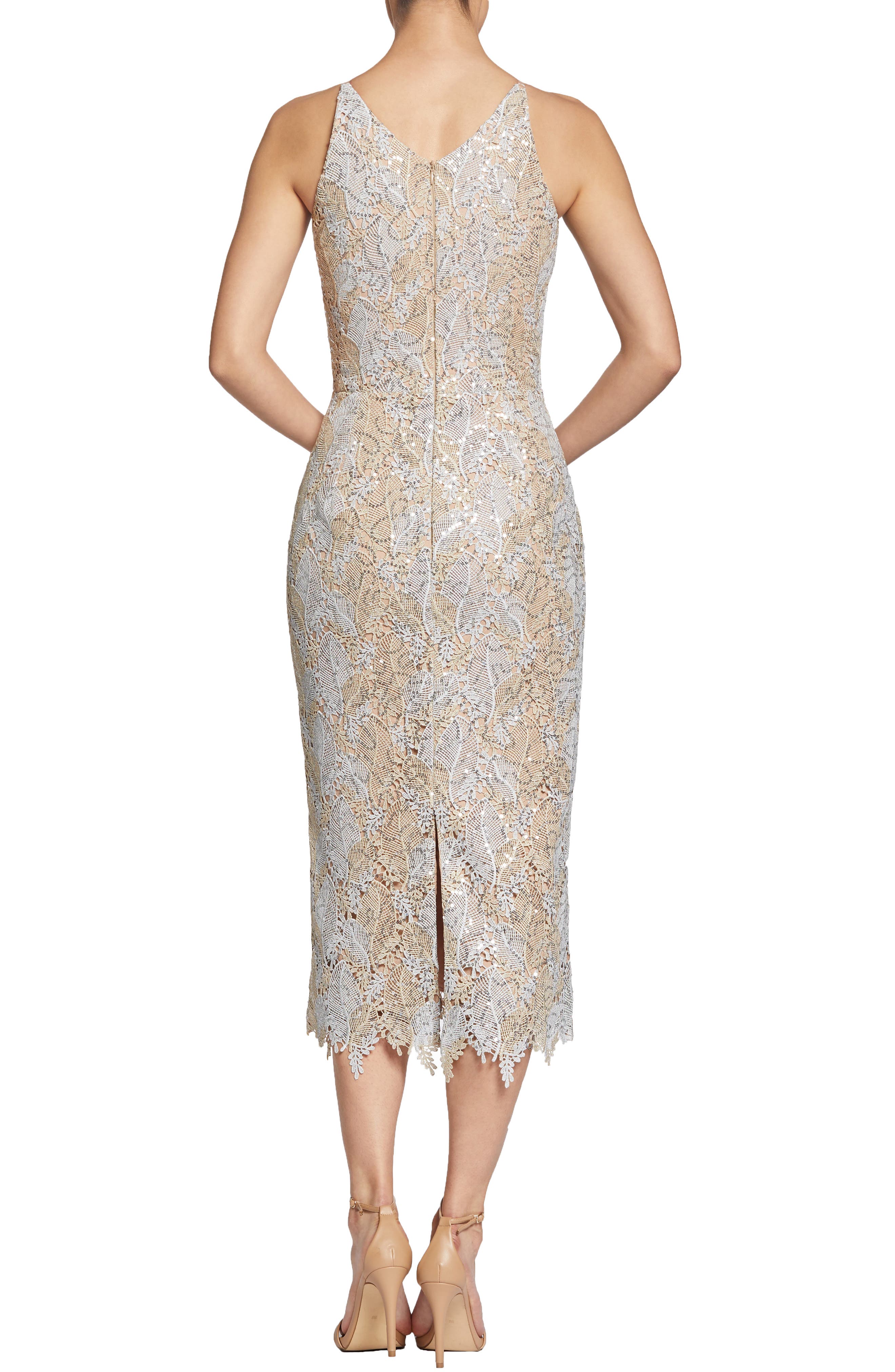 dress the population aurora lace sheath dress