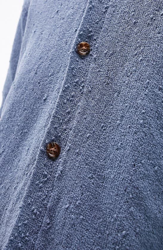 Shop Topman Textured Short Sleeve Cardigan In Light Blue