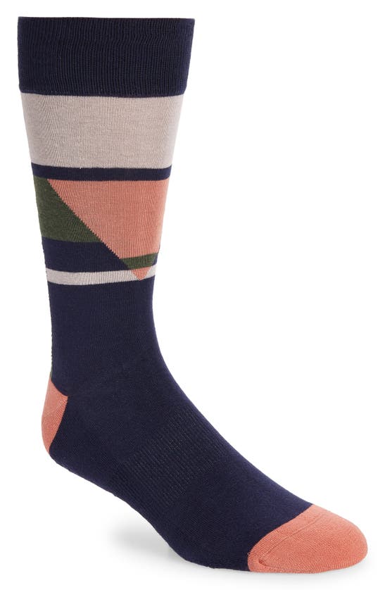 Nordstrom Cushion Foot Dress Socks In Navy Blazer Colorblock