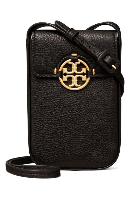 Tory Burch Miller Leather Phone Crossbody Bag in Black at Nordstrom