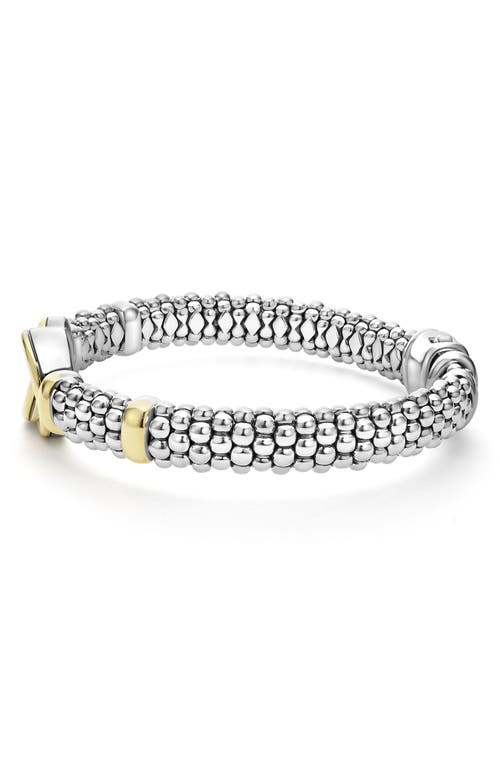 Lagos Signature Caviar Interlock Circle Bracelet In Silver