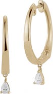 Dana Rebecca Designs Taylor Elaine Pear Chain Drop Stud Earrings- Yellow Gold