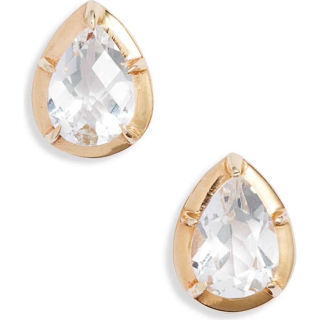 Anzie Mélia Pear Stud Earrings In Yellow Gold