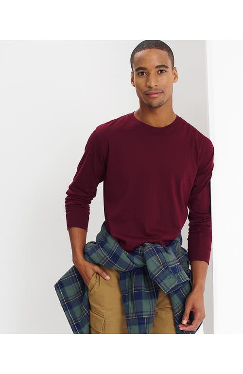 Shop Lands' End Super-t Long Sleeve T-shirt In Rich Burgundy