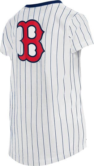 Men’s New Era Boston Red Sox Throwback Dark Grey Heather Pinstriped Jersey  Shirt