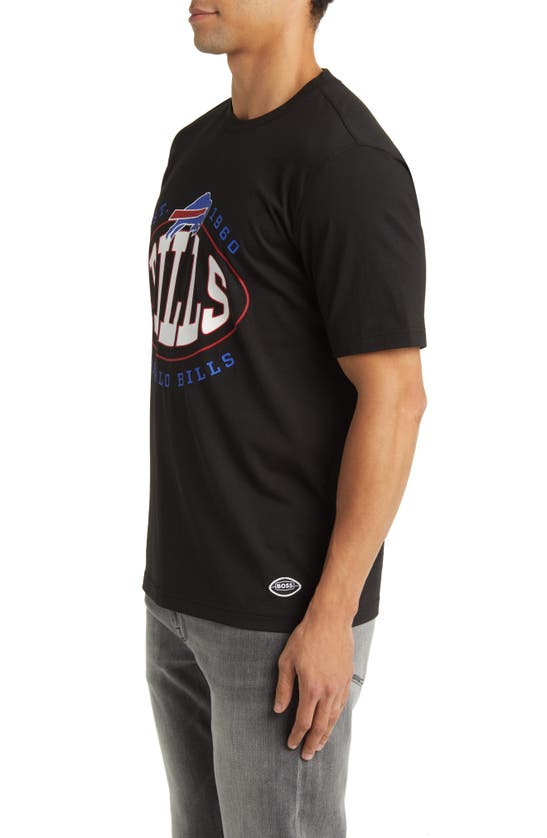 Shop Hugo Boss Boss X Nfl Stretch Cotton Graphic T-shirt In Buffalo Bills Black