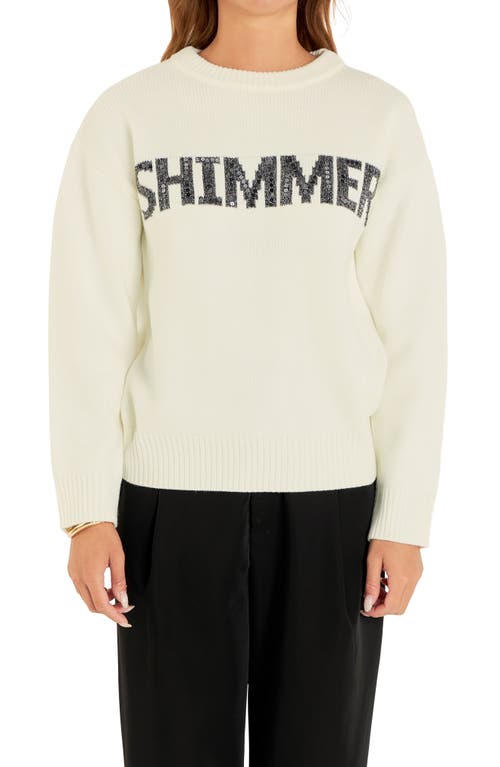 English Factory Sequin Sweater In Off White