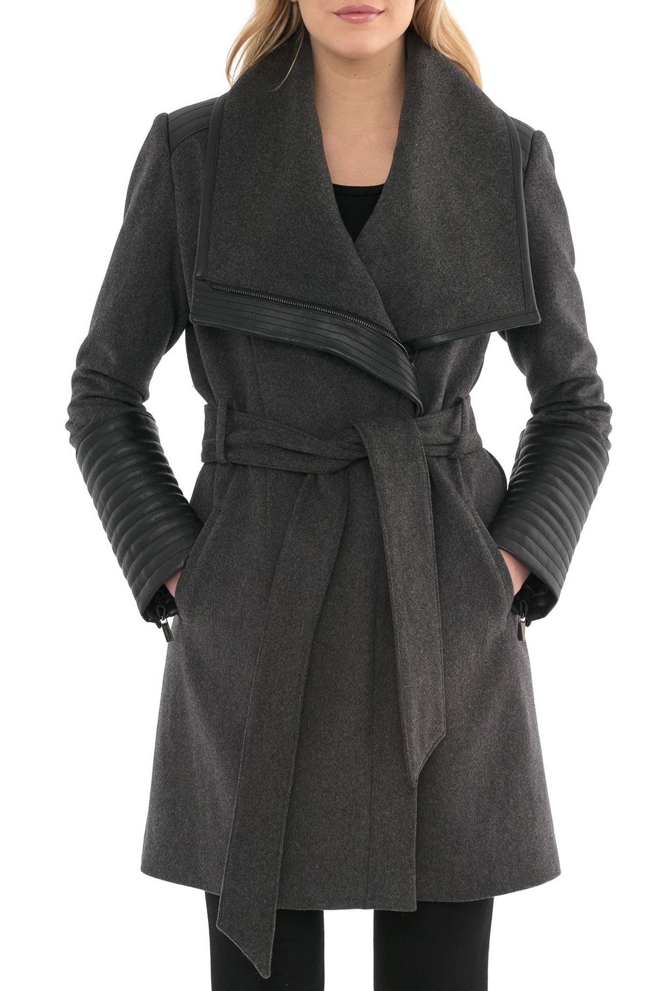 badgley mischka wrap coat