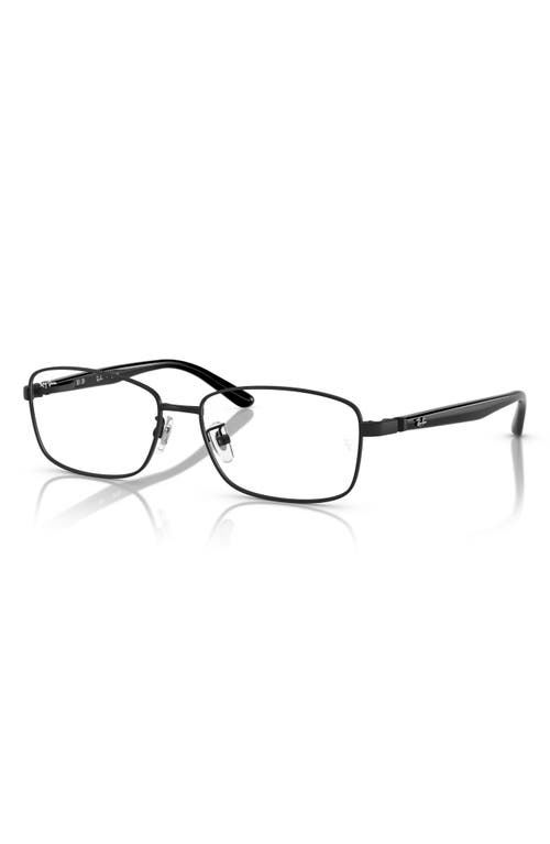 Ray Ban Ray-ban 56mm Rectangular Pillow Optical Glasses In Matte Black