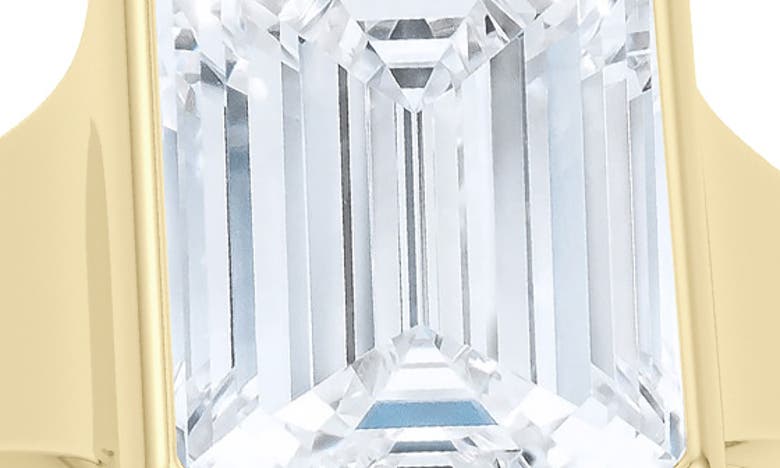 Shop Hautecarat Lab Created Emerald Cut Diamond Ring In 18k Yellow Gold