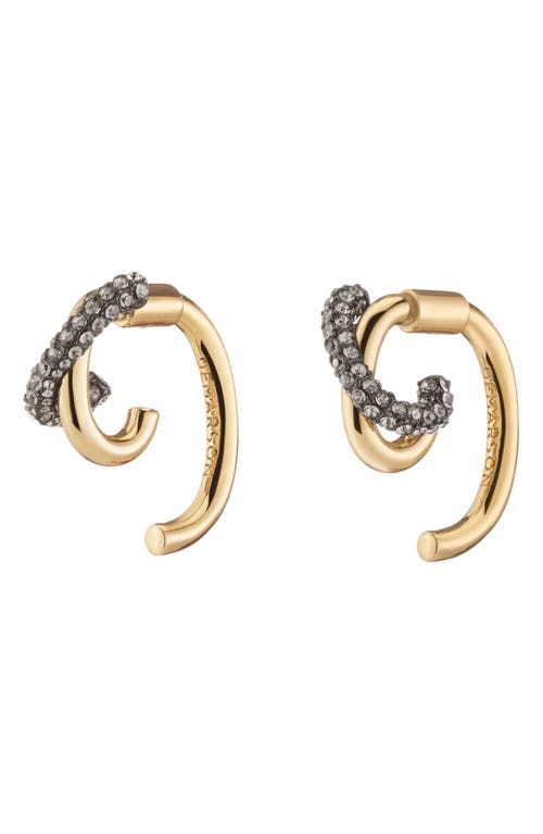 Mini Axis Luna Hoop Earrings in 12K Gold/crystal Velvet