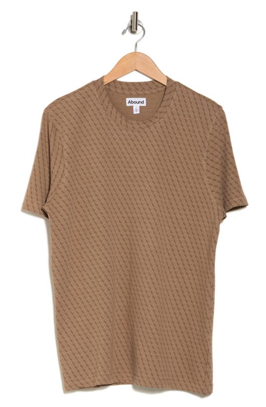 Shop Abound Jacquard Knit T-shirt In Brown Bark Jacquard