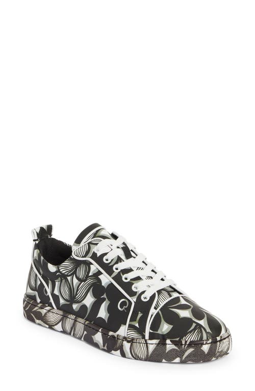 Shop Christian Louboutin Louis Junior Orlato Petunia Print Sneaker In Black/white