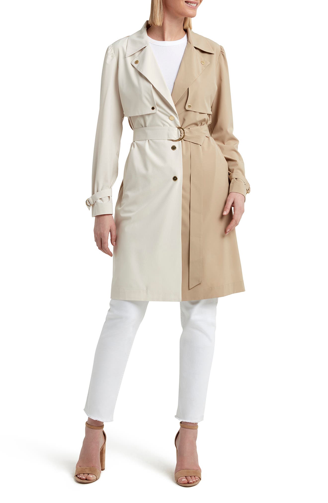 tommy hilfiger colorblock trench coat