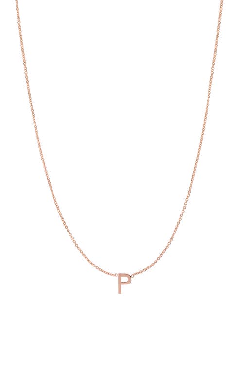 Initial Pendant Necklace in 14K Rose Gold-P