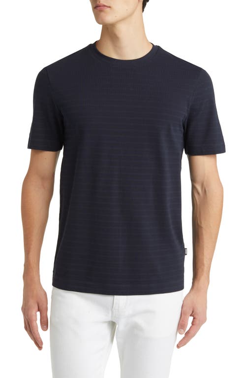 BOSS Tiburt Cotton T-Shirt Dark Blue at Nordstrom,