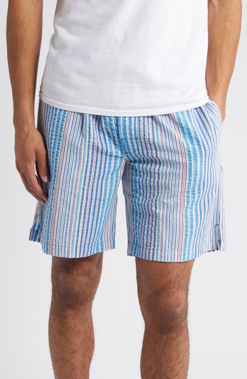 Majestic International Sun-Daze Cotton Seersucker Lounge Shorts Blue at Nordstrom,