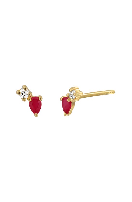 Bony Levy 18k Gold El Mar Diamond & Gemstone Stud Earrings In 18kyg - Diamond Ruby