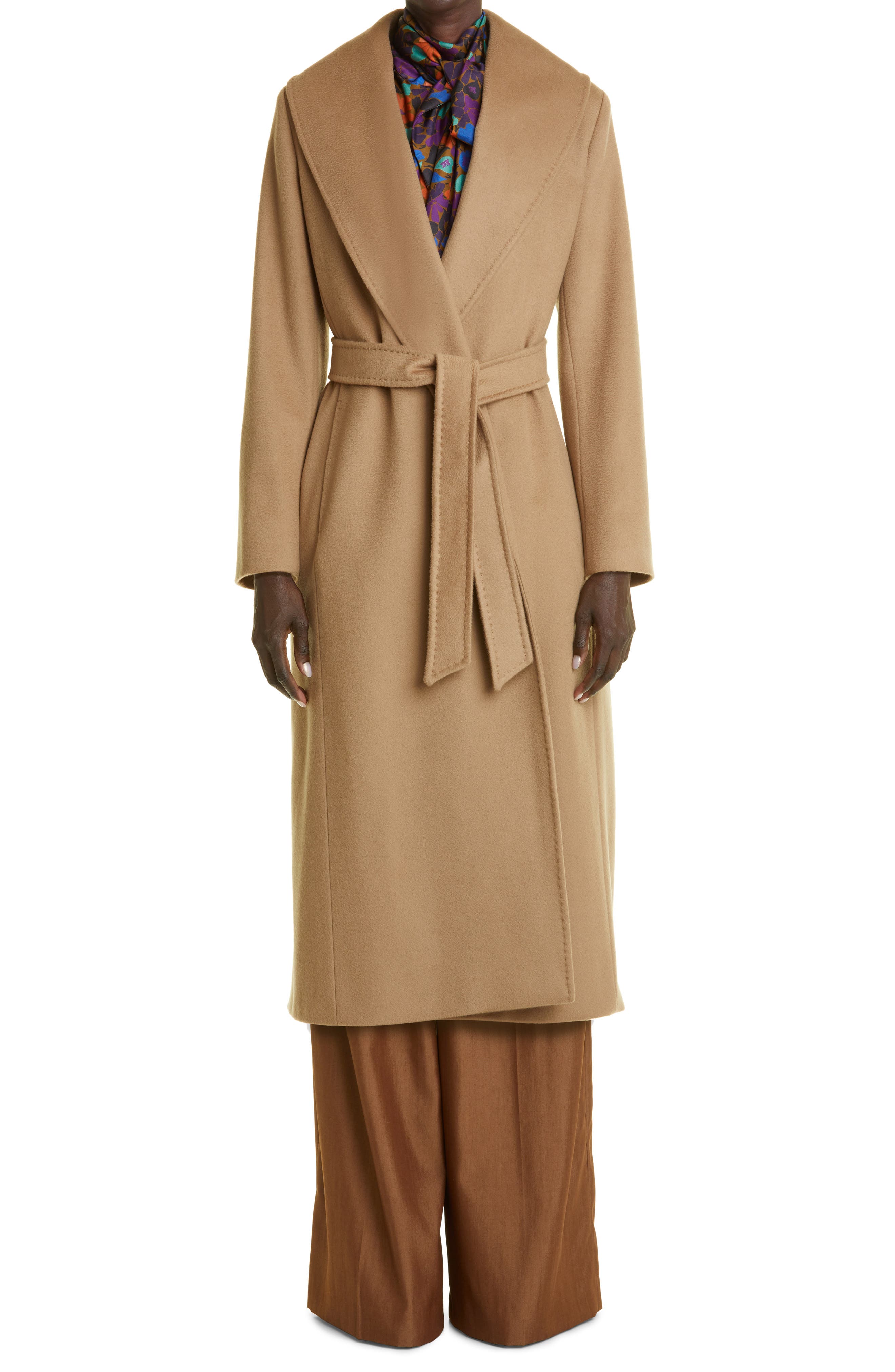 Max Mara Satin Madame Coat in Light Brown Womens Jackets Max Mara Jackets Natural 