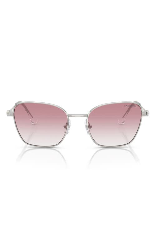 Swarovski 55mm Gradient Pilot Sunglasses in Silver 