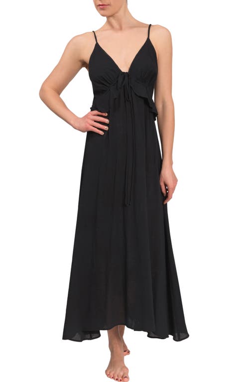 Ruffle Empire Waist Nightgown in Black