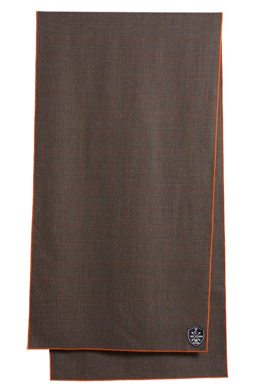 Clifton Wilson Shepherd's Check Wool Scarf In Brown