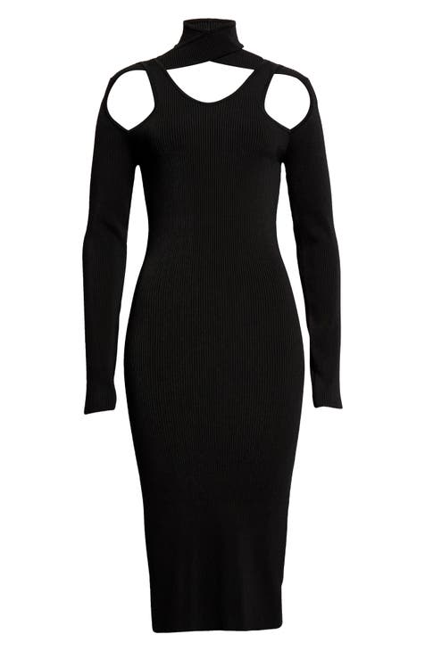 Nordstrom long shop sleeve black dress