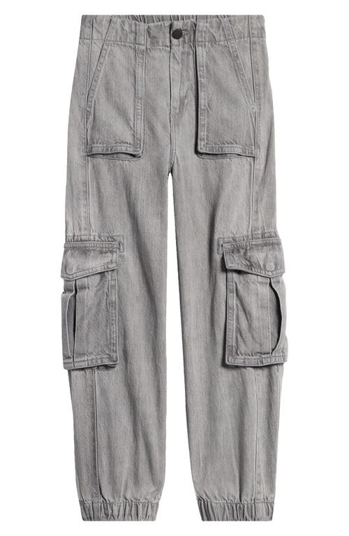 Shop Allsaints Sm By  Kids' Denim Cargo Joggers In Charcoal