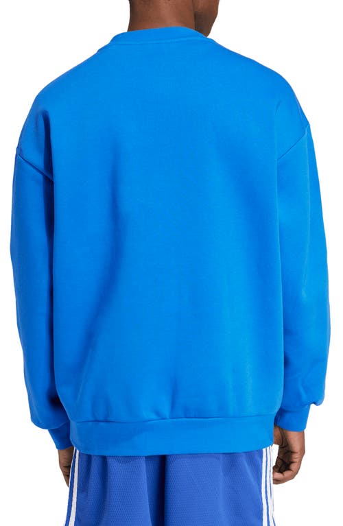 Shop Adidas Originals Adicolor Oversize Crewneck Sweatshirt In Blue