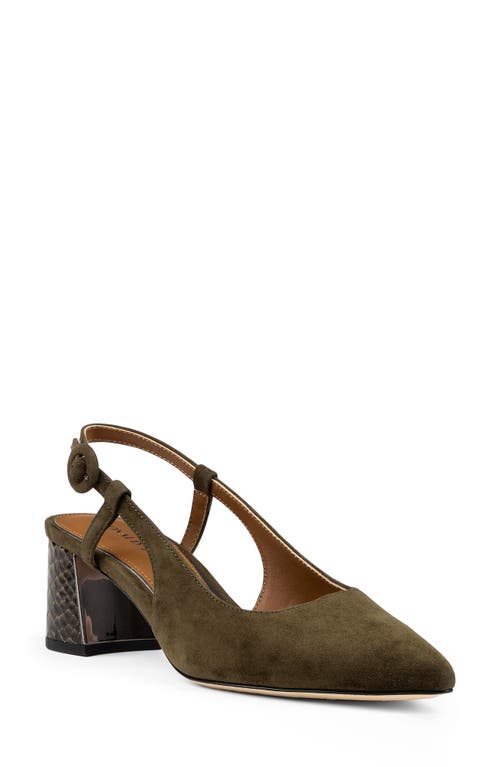 Shop Donald Pliner Song Slingback Pointed Toe Pump In Military Green