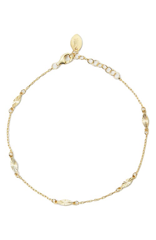 Argento Vivo Sterling Silver Diamond Cut Station Bracelet in Gold at Nordstrom