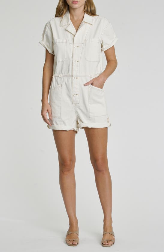Pistola Parker Cotton Romper In Ecru