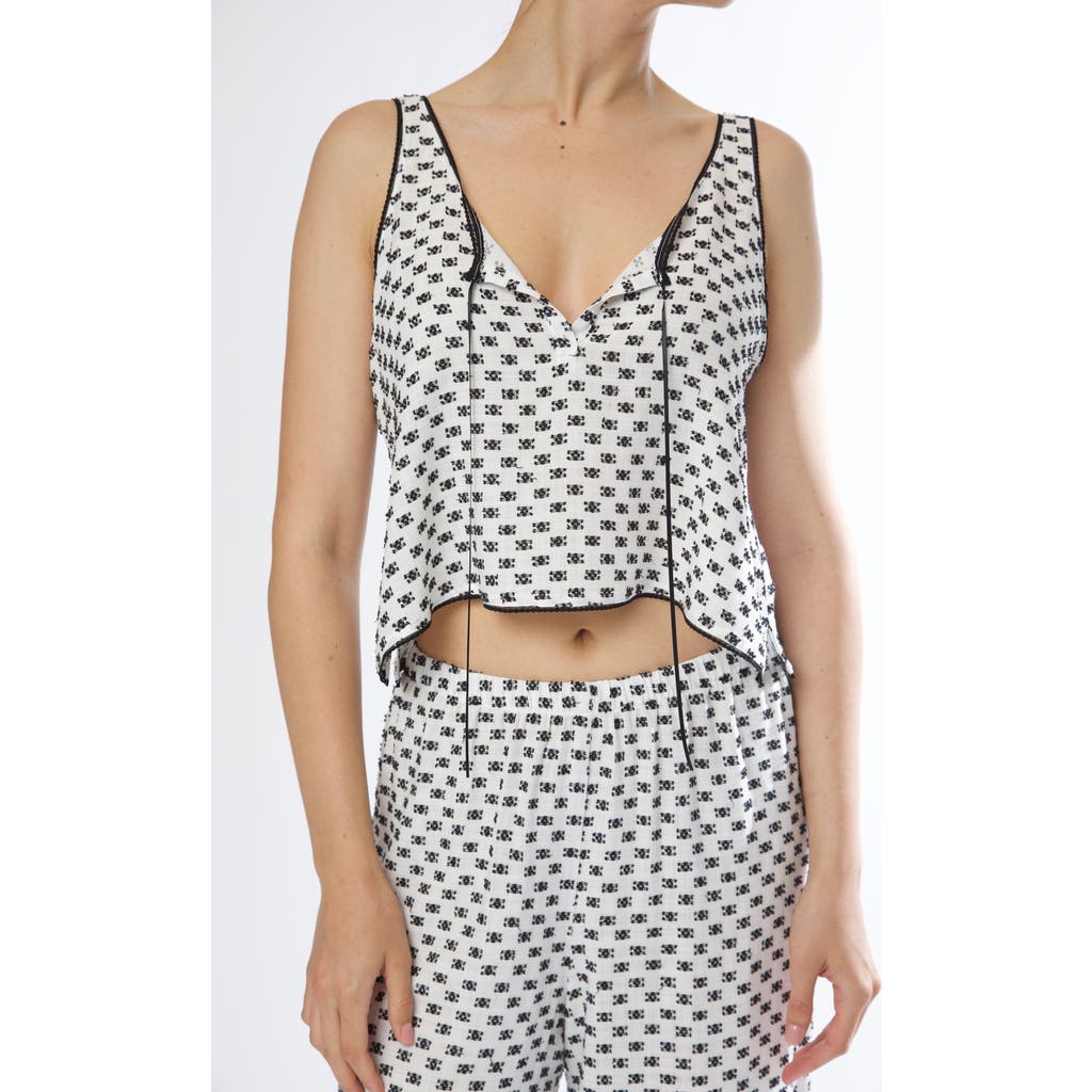 Andine Vivi Le Marais Cotton Crop Tank In White And Black