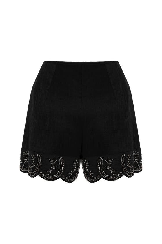 Shop Nocturne Stone Detailed Shorts In Black