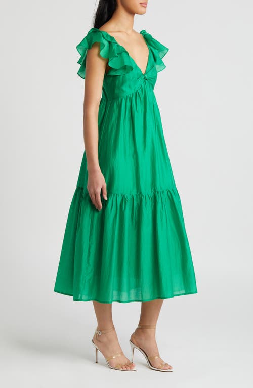 Shop Btfl-life Ruffle A-line Dress In Kelly Green