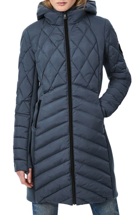 Light Jackets Women's Puffer Coat with Removable Hood Long-Sleeve