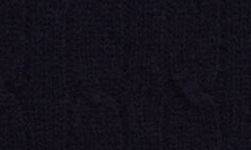 Shop Drake's Brushed Shetland Wool Cable Knit Crewneck Sweater In 250 New Navy