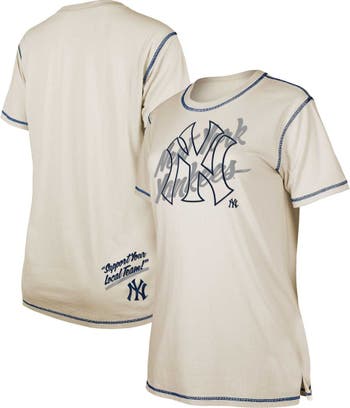 New Era Girls Youth White New York Yankees Pinstripe V-Neck T-shirt
