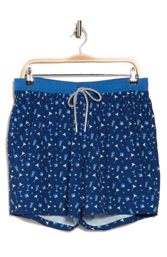 Shop Rainforest Cocktails Swim Trunks In Navy