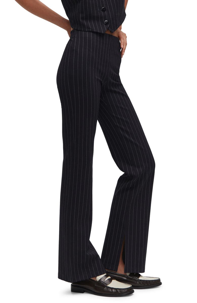 Pinstripe Wide Leg Pull-On Pants main image 1