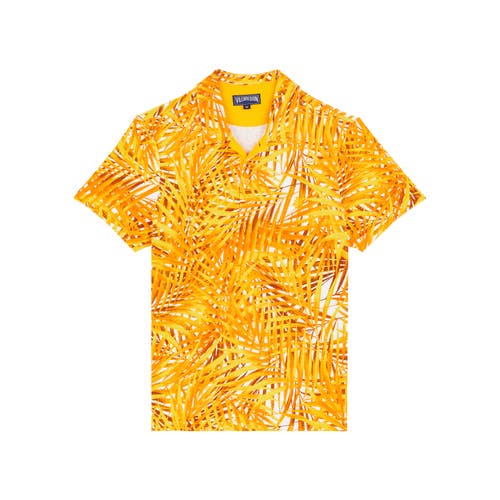 Vilebrequin Palm Leaves Printed Terry Polo In Mangue