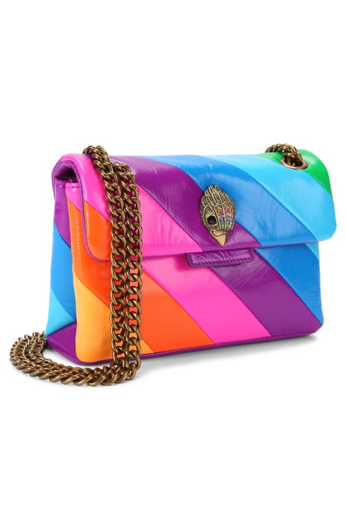 Shop Kurt Geiger London Mini Kensington Convertible Leather Crossbody Bag In Purple Multi