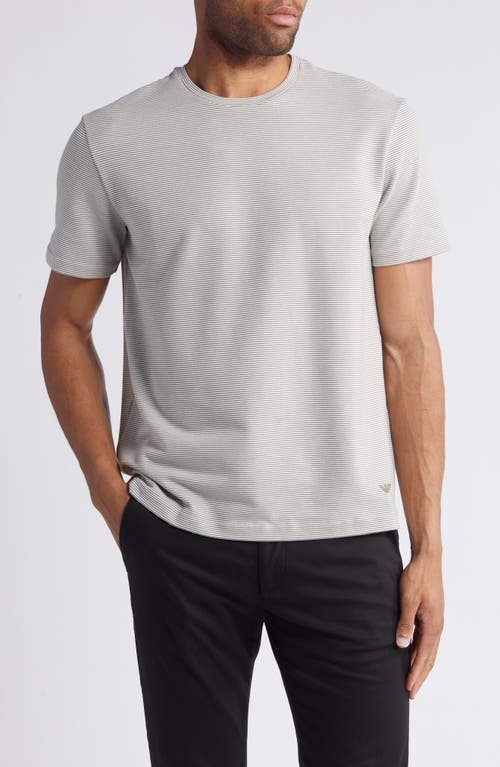 Emporio Armani Pinstripe T-Shirt Solid Medium Grey at Nordstrom,