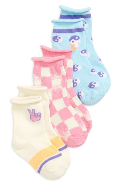 Tucker + Tate Kids' Assorted 3-Pack Quarter Socks in Roll Top Peace Pack