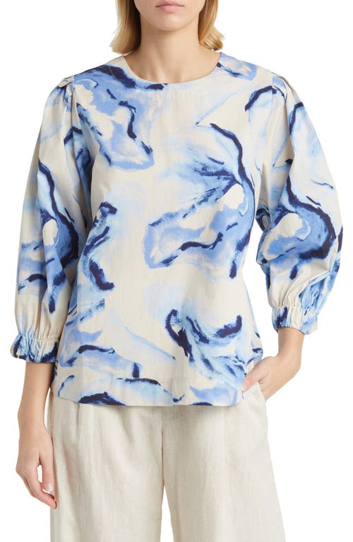 Becca Print Top in Powder Blue